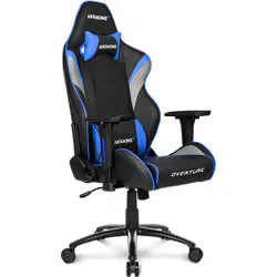 エーケーレーシング AKRacing ゲーミングチェア Overture(オーバーチュア)シリーズ クッションタイプ 最大180°リクライニング ランバーサポート PUレザー ブルー Overture Gaming Chair Blue