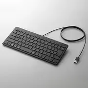有線キーボード 薄型6.5mm ミニサイズ 83キー パンタグラフ方式 USB接続 日本語配列 Windows Mac対応 コンパクト設計 ブラック TK-FCP096BK