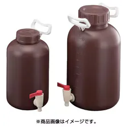 サンプラテック サンプラ PE取手付広口下口活栓付遮光瓶 10L 2927