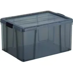 トラスコ中山 TRUSCO TRUSCO クリアライトボックス 86L 黒半透明 TCR-04D-BK