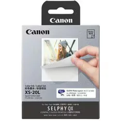 キヤノン Canon SELPHY SQUARE QX20/QX10用 カラーインク/ラベルセット XS-20L