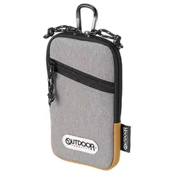 アウトドアプロダクツ OUTDOOR PRODUCTS OUTDOOR(アウトドアプロダクツ) スマートフォンポーチ 04 ダブルファスナー採用 カラビナ ベルト通し 面ファスナー ヘザーグレー ODPP04HG