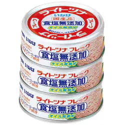 Inaba Light Tuna No Salt Added No Oil Additive 70g x 3 cans 210g