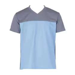入浴介護Tシャツ M ブルー 403340