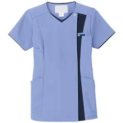 ジップスクラブ ZIP SCRUB 7023SC-2 医療・介護 白衣 レディスジップアップスクラブ サックス×ダークネイビー 2 Mサイズ 7023SC-2-M