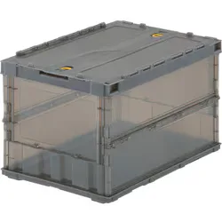 トラスコ中山 TRUSCO TRUSCO 薄型折りたたみコンテナスケル 50Lロックフタ付 ブラウン TSK-C50B-BR