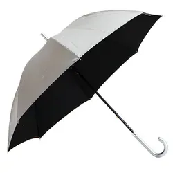 ウォーターフロント Water front 日傘 長傘 晴雨兼用 銀行員の日傘 親骨60cm 直径88cm 手開き式 390g UVカット 遮光 遮熱 耐風 表面シルバーコーティング 内側ブラック BKUV160SH-SL