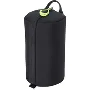 レンズケース ソフトレンズポーチ 02 95-180 (収納サイズ:Φ95×H180mmまで) タテ開き 撥水 ベルト通し付き ブラック KLP-SF2-95180