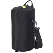 レンズケース ソフトレンズポーチ 02 125-250 (収納サイズ:Φ125×H250mmまで) タテ開き 撥水 背面ハンドル付き ショルダーベルト付き ブラック KLP-SF2-125250