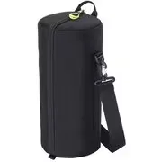 レンズケース ソフトレンズポーチ 02 145-345 (収納サイズ:Φ145×H345mmまで) タテ開き 撥水 背面ハンドル付き ショルダーベルト付き ブラック KLP-SF2-145345