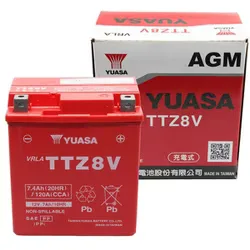 台湾YUASA バイク用バッテリー 電解液注入済み TTZ8V
