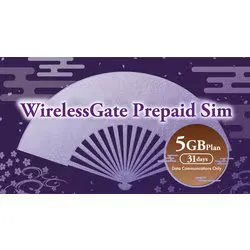 ワイヤレスゲート WirelessGate WirelessGate Prepaid SIM データ通信量5GBプラン 3-in-1SIM プリペイドSIM 5GB 31Days WG-PRI-5GB 31Days