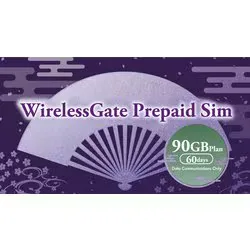 ワイヤレスゲート WirelessGate WirelessGate Prepaid SIM データ通信量90GBプラン 3-in-1SIM プリペイドSIM 90GB 60Days WG-PRI-90GB 60Days