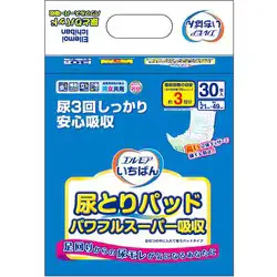 カミ商事 エルモア いちばん 尿とりパッド パワフルスーパー吸収 3回分吸収 男女兼用 30枚