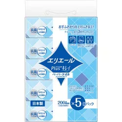 エリエール エリエール Plus+キレイ ペーパータオル コンパクトタイプ 200組(400枚)×5個