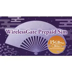WirelessGate Prepaid SIM データ通信量15GBプラン 3-in-1SIM プリペイドSIM 15GB 31Days WG-PRI-15GB 31Days