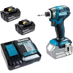 マキタ makita 充電式インパクトドライバ バッテリBL1860B×2本 充電器DC18RF ケース付 TD173DRGX 青