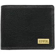 メタルプレート シボ合皮 二つ折財布 BLACK 22269217