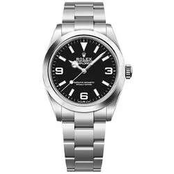 ロレックス ROLEX エクスプローラーI 黒 メンズ メタルバンド 並行輸入品 5年保証 224270