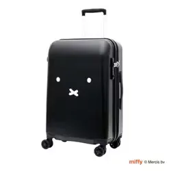 ミッフィー miffy スーツケース miffy(ミッフィー) 旅行日数目安:5~7泊 81L TSAロック搭載 機内持ち込み可 フェイス ブラック/シルバー HAP2249-66 B129