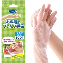 お料理にぴったり 手袋 大きめ(M~Lサイズ) 半透明 100枚 内エンボス(凸凹)加工 左右両用タイプ 食品衛生法適合 調理 掃除 使い捨て