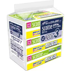 スコッティ scottie スコッティ ファイン ペーパーふきん サッとサッと 3個パック