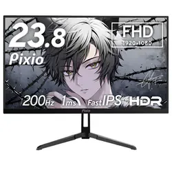 ゲーミングモニター/PX248 Wave/23.8型/フルHD(1920×1080)/Fast IPSパネル/非光沢/HDR対応/200Hz/1ms(GTG)/HDMI×1 DP×1/ドット抜け交換保証 PX248WAVE-O
