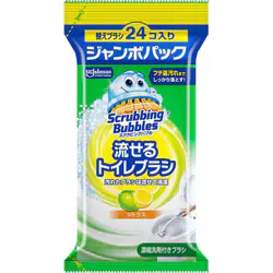 スクラビングバブル スクラビングバブル 流せるトイレブラシ シトラス ジャンボパック 替えブラシ24個