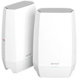 バッファロー BUFFALO Wi-Fiルーター AirStation(エアーステーション)Wi-Fi6E(11ax)対応 2,401+2,401+573Mbps トライバンドルーター EasyMeshペアリング済み2台セット WNR-5400XE6P/2S