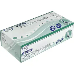 エルモアいちばん 使い捨てプラスチック手袋 L 100枚