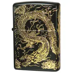 ZIPPO ジッポ ZP 二面龍 黒金 霊獣/水神