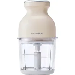 レコルト recolte コードレス カプセルカッターボンヌ 500ml ガラスカップ ステンレス4枚刃ブレード USB充電式 おろし/泡立てプレート付属 クリームホワイト RCP-7(W)