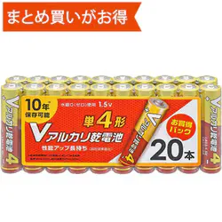 V alkaline batteries AAA 20 pack LR03VS20P
