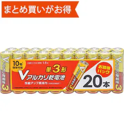 V alkaline batteries AA size 20 pack LR6VS20P