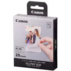 キヤノン Canon SELPHY(セルフィー) QX20専用 カラーインク ラベルセット カードサイズシール紙 20枚入 XC-20L