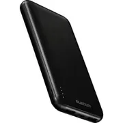 Lithium-ion mobile battery 10000mAh 15W Input/output (USB-C x 1) Output (USB-A x 2) Input (micro-B x 1) Thin USB C to C cable (0.1m) included PSE compatible Black DE-C66-10000BK