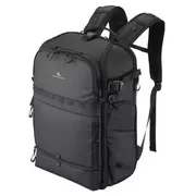 カメラバックパック GW-ADVANCE タンク フェイスゲートバックパック 17L グラスファイバーフレーム内蔵 4方向マルチアクセス仕様 三脚取付可 ショルダーハーネス 16インチノートPC収納可 キャリーオンスリーブ フットスタンド付き レインカバー付属 ブラック SGWATK-FGBP17