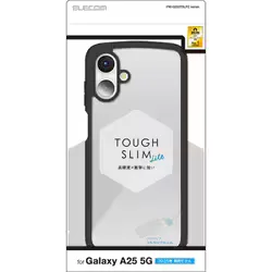 Galaxy A25 5G用 ケース ハイブリッド カバー 衝撃吸収 軽量 薄型 カメラレンズ保護設計 ストラップホール付 ストラップホールシート付 TOUGH SLIM LITE ブラック PM-G253TSLFCBK
