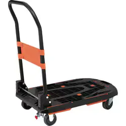 トラスコ中山 TRUSCO 樹脂台車 カルティオ(新型)780×490 折畳 ブラック スチールストッパー付 MPK780-BK-SS