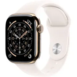 アップル Apple Apple Watch Series 11(GPS + Cellularモデル)- 42mmゴールドチタニウムケースとライトブラッシュスポーツバンド - M/L(手首 150~200mm対応) MF8X4J/A