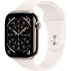 アップル Apple Apple Watch Series 11(GPS + Cellularモデル)- 46mmゴールドチタニウムケースとライトブラッシュスポーツバンド - M/L(手首 160~210mm対応) MFD64J/A