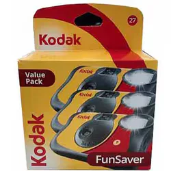 コダック Kodak Funsaver レンズ付きフイルム ISO800内蔵/フラッシュ付き 27枚撮り 3個パック 1095082