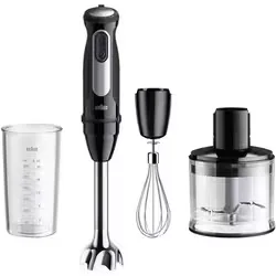 ブラウン BRAUN マルチクイック5Pro ハンドブレンダー 1台4役 多機能 チョッパー/泡立て器 ハイパワー 400W 飛び散り防止 スリム ブラック MQ55236M