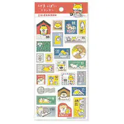 切手っぽいステッカー しばんばん 81750