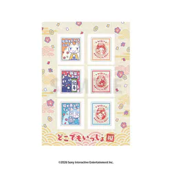 アルジャーノンプロダクト ALGERNON PRODUCT どこでもいっしょ 正月でもいっしょ 切手風ステッカー
