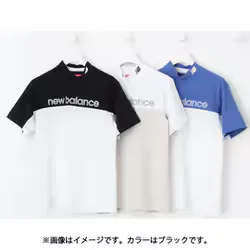 new balance ニューバランス ゴルフシャツ メンズ マイクロピケ 超速乾 UV 防透 半袖 モックネック プルオーバー サイズ:6(LLサイズ) ブラック 012-6166008-010-6