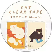 mula クリアテープ 幅30mm×5m ねこ切手 MUMT301