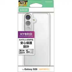 Galaxy S26用 ケース ハイブリッド カバー 衝撃吸収 ストラップホール付 クリア PM-G261HVCKCR