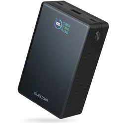 エレコム ELECOM モバイルバッテリー 20000mAh 67W PD対応 ノートPC充電 半固体 USB-C×2 USB-A×1 残量表示 機内持ち込み PSE適合 ブラック DE-C87-20000BK