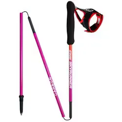 MOUNTAIN KING スカイランナーエッジ トレッキングポール 形状I型 折りたたみ式 PINK 100cm 2本セット 973108